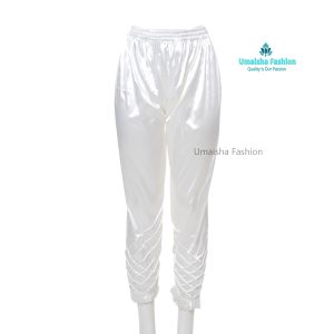 China Silk Bottom Box Design C-Kat Salwar Pyjama Pants for Woman. White