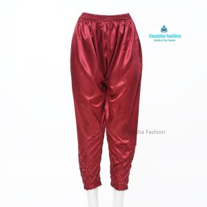 China Silk Bottom Box Design C-Kat Salwar Pyjama Pants for Woman. Maroon