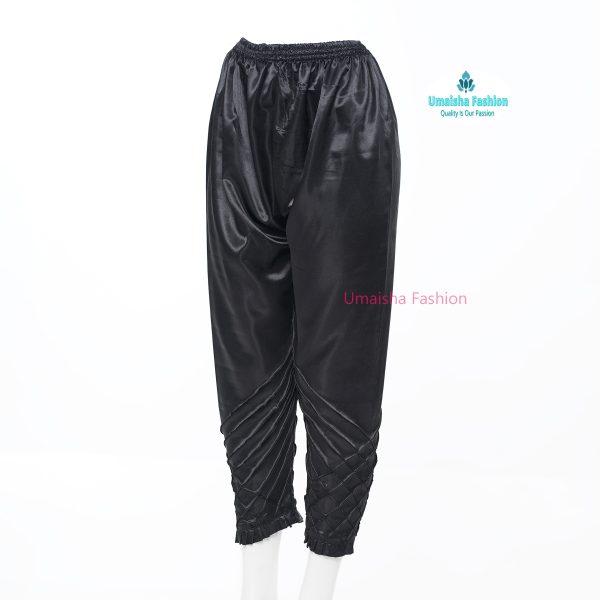China Silk Bottom Box Design C-Kat Salwar Pyjama Pants for Woman. Black - Image 3
