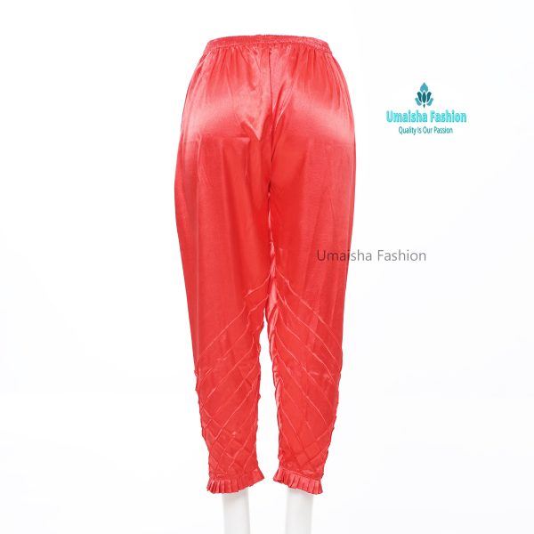 China Silk Bottom Box Design C-Kat Salwar Pyjama Pants for Woman. Red - Image 3