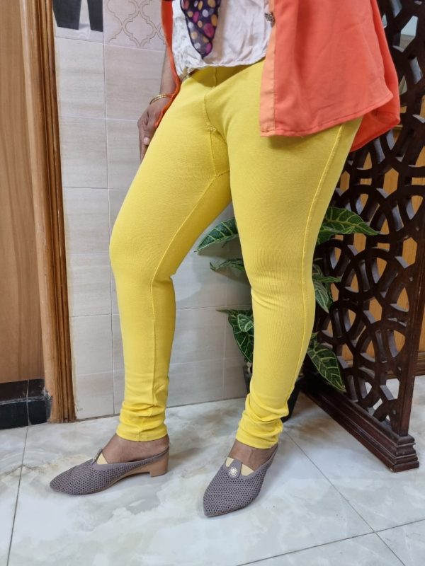 মেয়েদের জন্য মোটা কাপরের জেজ্ঞিংস । Yellow - Image 3