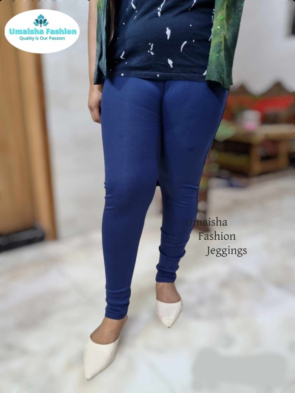 মেয়েদের জন্য মোটা কাপরের জেজ্ঞিংস । Navy Blue - Image 5
