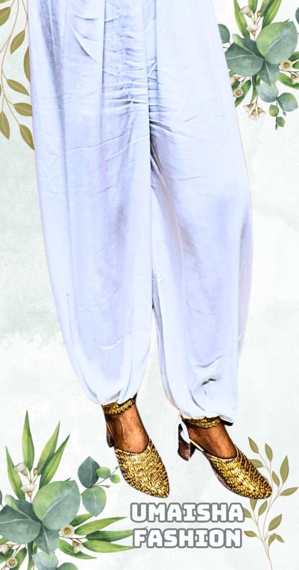 China Linen Loose Fit Woman"s Afgani Kabuli Salwar Payjama . White - Image 2