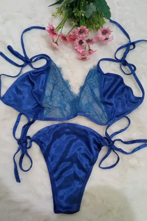 Swimsuit bikini set for woman. Blue