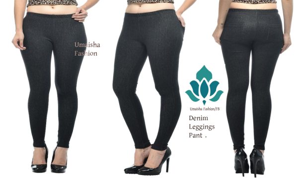 Denim Leggings Ties Pant For Woman.