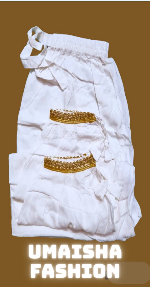 China Linen Loose Fit Woman"s Afgani Kabuli Salwar Payjama . White - Image 5