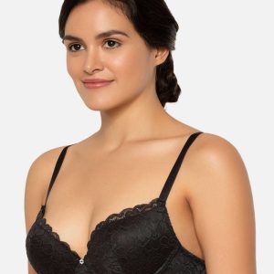 Soft Comfortable Pushup Foam Bra for Women. Black