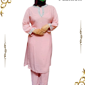 Stone work dubai cherry salwar kamiz . Pink