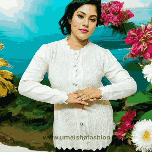 Women's Long Sleeve PBD Fabrics Cable Knit Design Sweater Open Front Cardigan. White Color