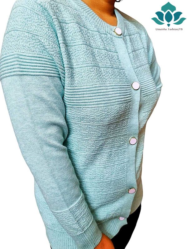 Stylish comfortable and warm sweater for woman. pbd Light Green - Image 2