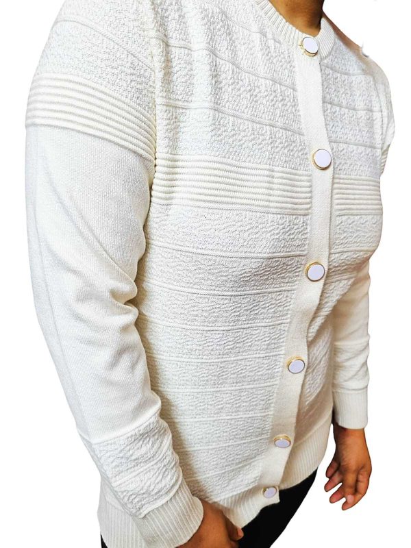 Stylish comfortable and warm sweater for woman. pbd White - Image 2