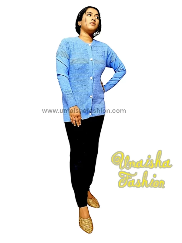 Stylish comfortable and warm sweater for woman. pbd Light Blue - Image 2