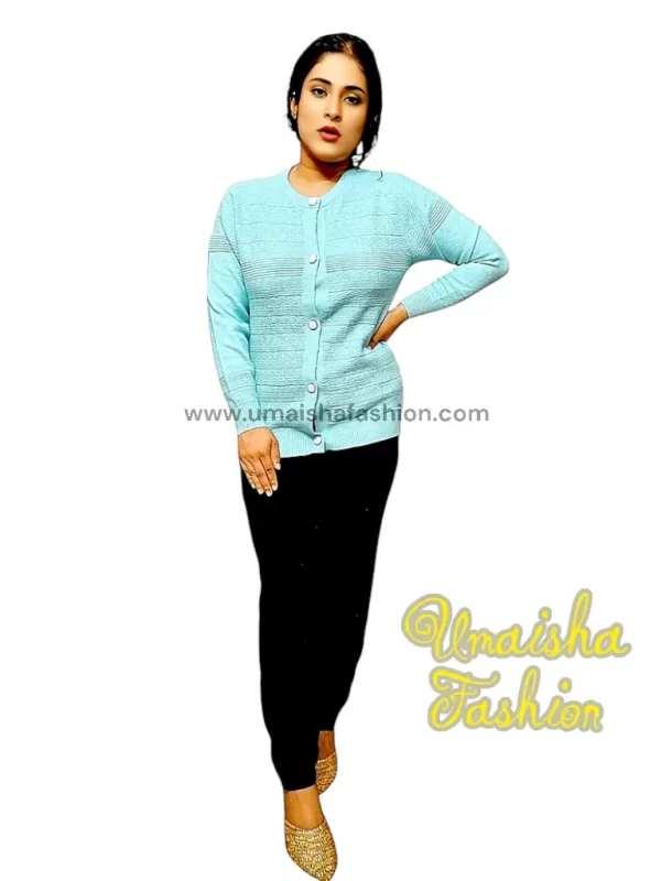 Stylish comfortable and warm sweater for woman. pbd Light Green - Image 4