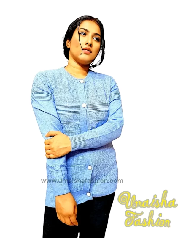 Stylish comfortable and warm sweater for woman. pbd Light Blue - Image 3