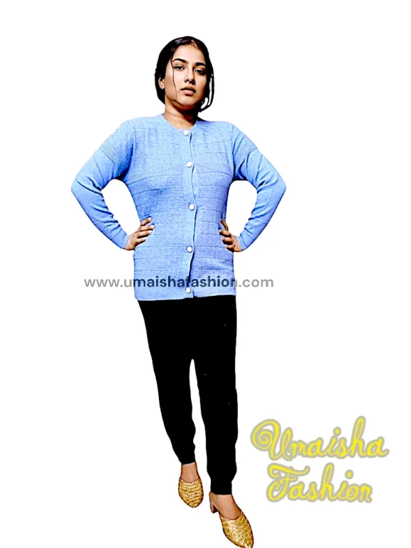 Stylish comfortable and warm sweater for woman. pbd Light Blue - Image 4