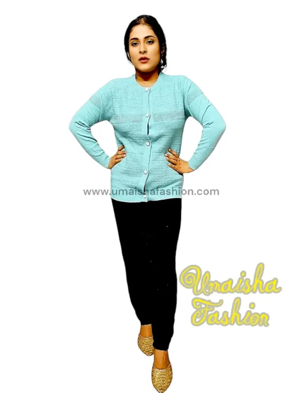 Stylish comfortable and warm sweater for woman. pbd Light Green - Image 3