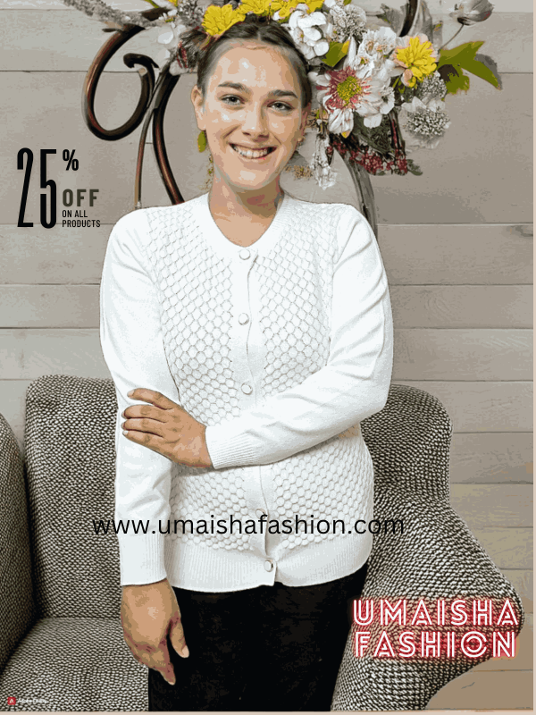 Umaisha Fashion Fish new collection stylish comfortable sweater for woman. White