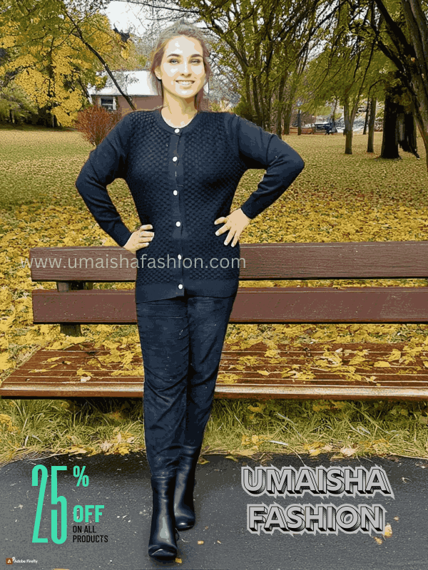 Umaisha Fashion Fish new collection stylish comfortable sweater for woman. Black - Image 2