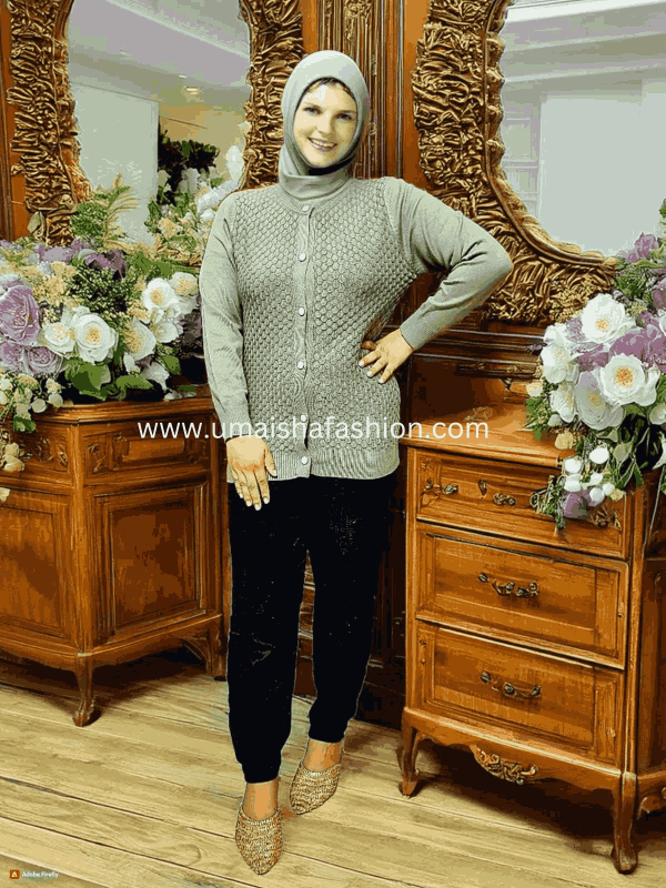 Umaisha Fashion Fish new collection stylish comfortable sweater for woman. Light Green - Image 2