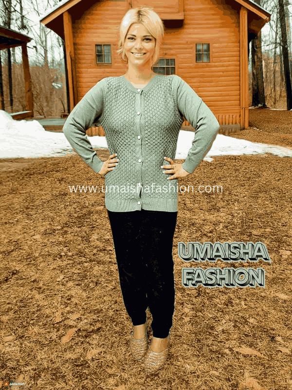 Umaisha Fashion Fish new collection stylish comfortable sweater for woman. Light Green