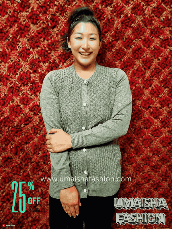 Umaisha Fashion Fish new collection stylish comfortable sweater for woman. Light Green - Image 4