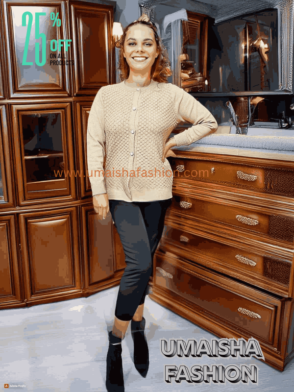 Umaisha Fashion Fish new collection stylish comfortable sweater for woman. Brown - Image 2