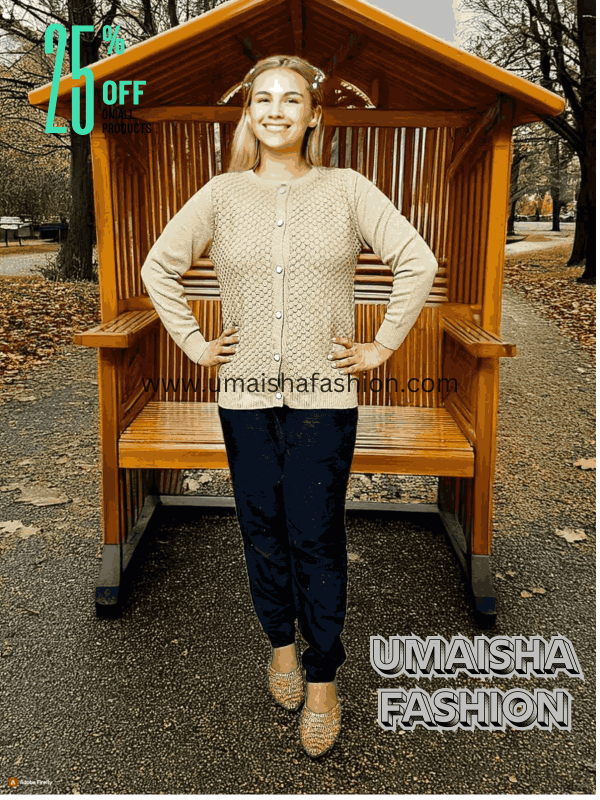 Umaisha Fashion Fish new collection stylish comfortable sweater for woman. Brown - Image 3