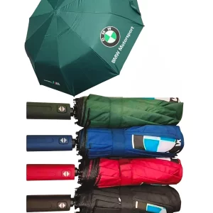 BMW Motorsport Automatic Three Folding 10 Ribs UV Block Layer Windproof Dual Sunny and Rainy Umbrella .
