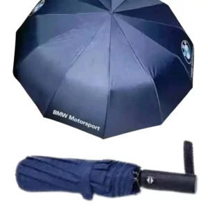 BMW Motorsport Automatic Three Folding 10 Ribs UV Block Layer Windproof Dual Sunny and Rainy Umbrella .