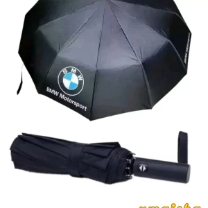 BMW Motorsport Automatic Three Folding 10 Ribs UV Block Layer Windproof Dual Sunny and Rainy Umbrella .