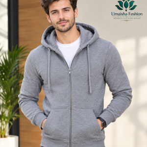Elevate Your Casual Style with Long Sleeve Active Man Hoodie - Cotton Casual Wear Zipper Hoodie For Men-ash color